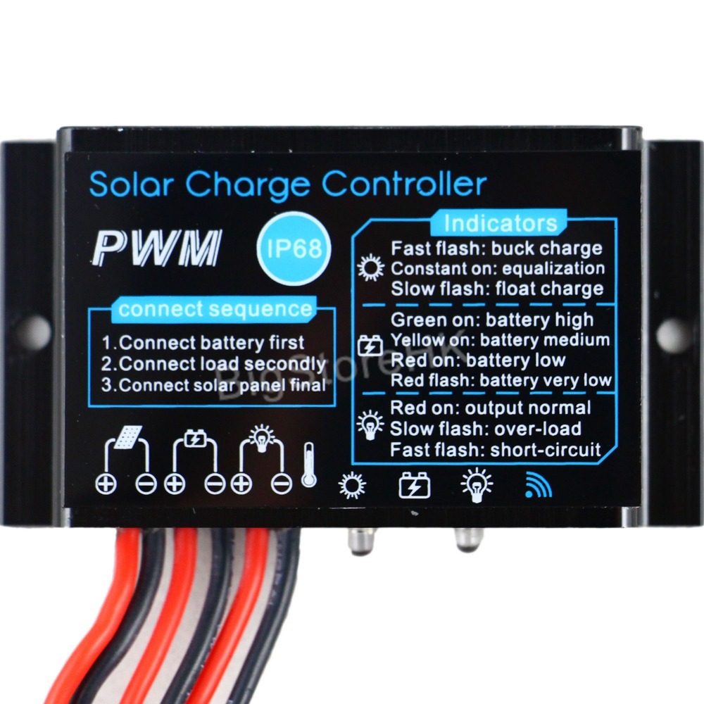 10A Solar Charge Controller 12V Waterproof IP68 Solar panel battery charge controller outdoor use for solar PV system 10A Solar Charge Controller 12V Waterproof IP68 Solar panel battery charge controller outdoor use for solar PV system