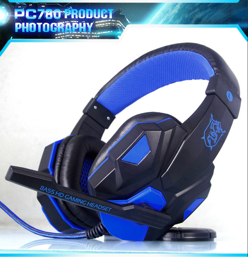 2015 Brand New PLEXTONE PC780 Over-ear Game Gaming Headset Earphone Headband Headphone with Mic Stereo Bass LED Light for PC Gamers 019