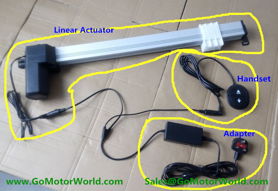 6000N load 5mm/s speed 500mm=20inch stroke 24V DC Linear actuator with Adapter controller and handset free shipping