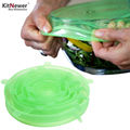 1set 6pcs Universal Silicone Lids Reusable Seal Premium Stretch Food Wraps Cookware Gadget Pot Pan