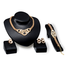 Jewelry Sets African Beads Collar Statement Necklace Earrings Bracelet Fine Rings For Women CZ Diamond Vintage Party Accessories
