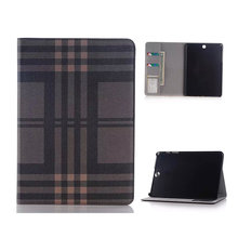 Luxury plaid Pattern Leather Case For Samsung Galaxy Tab A 9.7 T550 T555 Tablet Stand Cover smart case