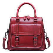 Genuine Leather Satchel On Sale Ladies Hand Bags Burgundy Zipper Top H