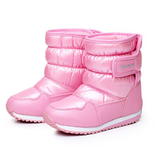 Winter New Fashion Snow Boots Girls Cindy Color Waterproof Winter Boots Girls Plush Lining Skidproof Warm