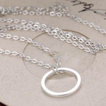 Circle Pendants Necklace Eternity Necklace Karma Infinity Silver Minimalist Jewelry Necklace Dainty Forever Circle Necklace Gift