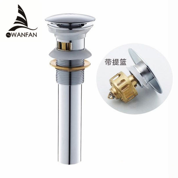 High quality Solid Brass Bathroom Lavatory Sink Pop Up Drain With Chrome Finish with overflow HJ-0618L High quality Solid Brass Bathroom Lavatory Sink Pop Up Drain With Chrome Finish with overflow HJ-0618L