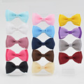 New 14 color High Quality 3 inch Grosgrain silk Ribbon Boutique Hair Bows With Clip Hairpins