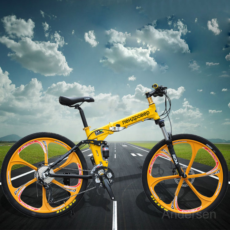 Free Shipping 26 Inch 21 Speed Folding Bike Bicycle Road Mountain Bike With Double Disc Brake