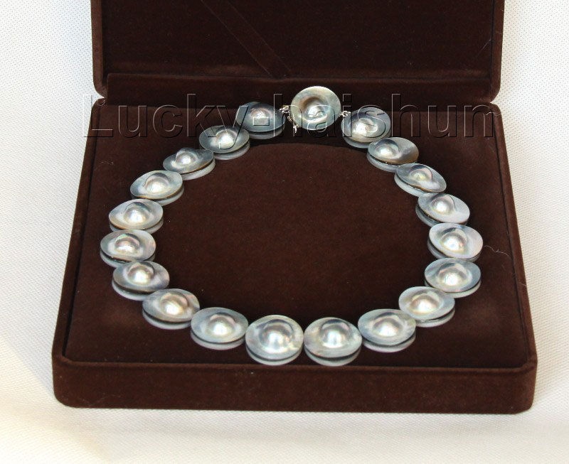 AAAA-100-natural-18-23mm-South-Sea-gray-Mabe-Pearl-necklace-pearl-clasp-