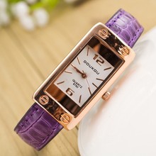 Hot 2015 New Fashion Luxury Rectangle Style Casual Watch Women Wristwatch Quartz Watch Relogio Feminino Hours