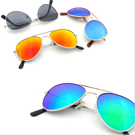 Retail New 2015 Hot Sale Kid s Mirror Coating Aviator Sunglasses Girls Boys Children Sun Glasses