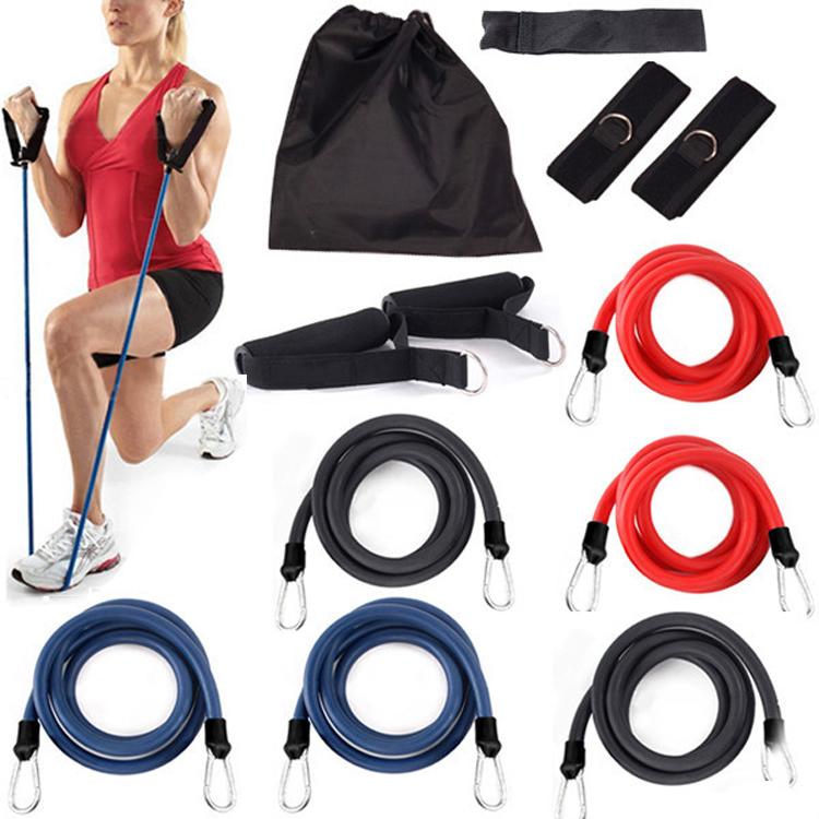 11 Pieces One Set Natural Latex Pull Strap Exercise Sport Body Stretching Belt Sport Resistance Bands