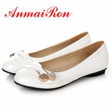 ENMAYER Free shipping women’s fashion shoes flat shoes large size 4-14 female ballet shoes