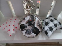 2015 new Marvel Super Heros Spiderman Necklace Pocket Watch Child Boy Watch Fashion 1pcs