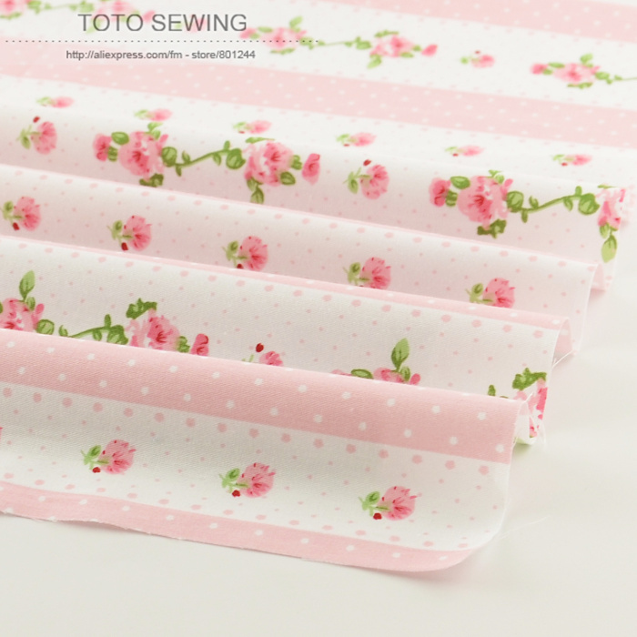 Pink printed floral patterns cotton fabric 50cmx160cm/piece quilting factory direct fabric for bedding tecido home textile