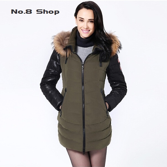 No.8 Shop 2015 New Women's Winter Clothing Thick Slim Apparel Accessories Coats Jackets Down Parkas Warm Long Duck Fur Collar