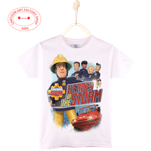 2016 Hot Sale Summer Casual Children Clothes Fireman Sam T-Shirt Kids Grils Tops Cotton 3D Print Boys Shirt 3-12Y Free Shipping