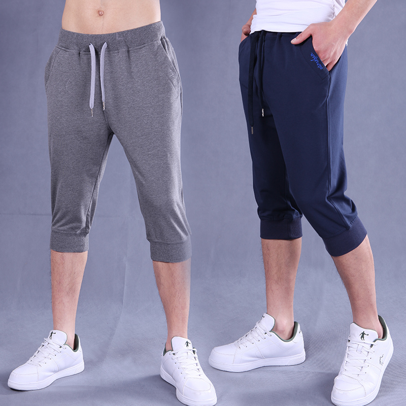 Free shipping Men's fashion calf length pants men's capris men's sports