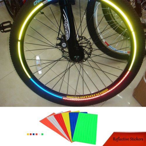 Fluorescent Reflector MTB Mountain Bike Road Bicycle Cycling Wheel Rim Sticker Reflective Stickers Decals Cycle Accessories