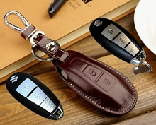 Free shipping & Tracking Leather Key Cover/holder for Suzuki SX4 Swift sport S-CROSS Kizashi smart key case leather keychain