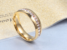 stainless steel rings for women jewelry wholesale wedding rings with AAA CZ stone men and women