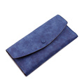 Trendy Fashion Nubuck Thin Purse Women Korean Style Designer Large Capacity Money Clip Solid Color Simple