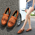 2016 New England College style Women casual shoes PU leather tassels shoes for women