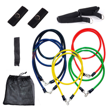 New Health Equipment 11 Pcs Set Latex Resistance Bands Workout Exercise Pilates Yoga Crossfit Fitness Tubes