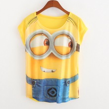 2016 New arrival anime Minions costumes Spring summer women short T-shirt Tops Summer Clothing Tees