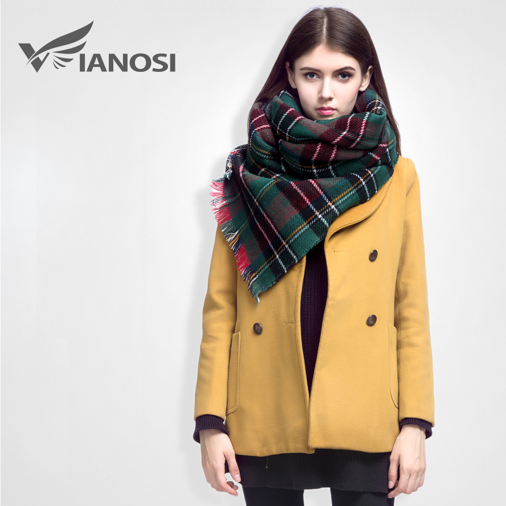 VIANOSI High Quality Plaid Scarf Women Cashmere Winter Scarf Female Warm font b Tartan b