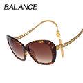 Sunglasses women female luxury Earrings goggles brand designer oversized gradient frame sonnenbrille gafas de sol mujer