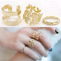 3pcs lot Fashion Vintage Punk Style Metal Gold Silver Plated Leaf Above Knuckle Hollow Out Leave