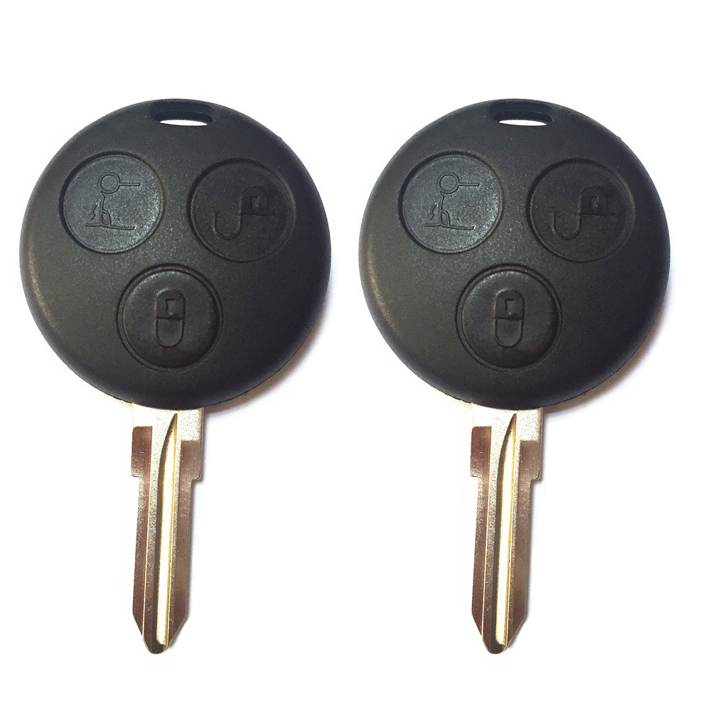 2 Pcs Remote Key Fob Case for Smart Fortwo 3 Button ...