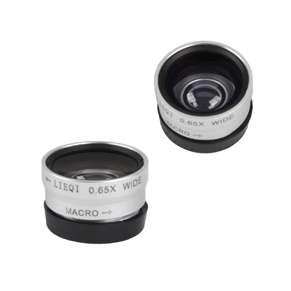 LIEQI LQ-011 3 in 1 Universal Mobile Phone Clip-on 0.65X Wide-angle + Fish Eye + Macro Lens - Silver 3