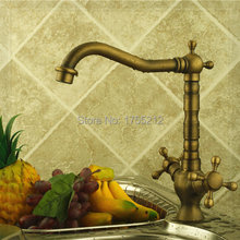 Free shipping Antique bronze finishing kitchen faucets kitchen tap basin faucets single hand hot and cold faucet ZLY-6713F water