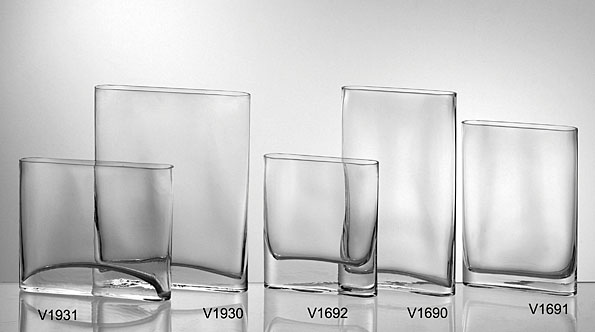 Vazen glas: hoge transparante handgeblazen vierkante glazen vaas ... Vaas woonkamer decoratie