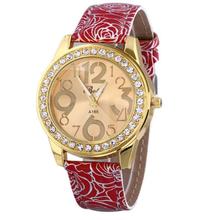 Yoner Relogio Feminino Luxury Brand Women Dress Watches PU Leather Stainless Steel Quartz Watch Diamonds