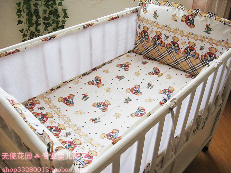 2015 New Fashion Crib Bedding Bumper Sheet Baby Summer,Baby Bumper Set,100% Cotton 5 PCS Baby Nursery Bedding Sets,Free Shipping