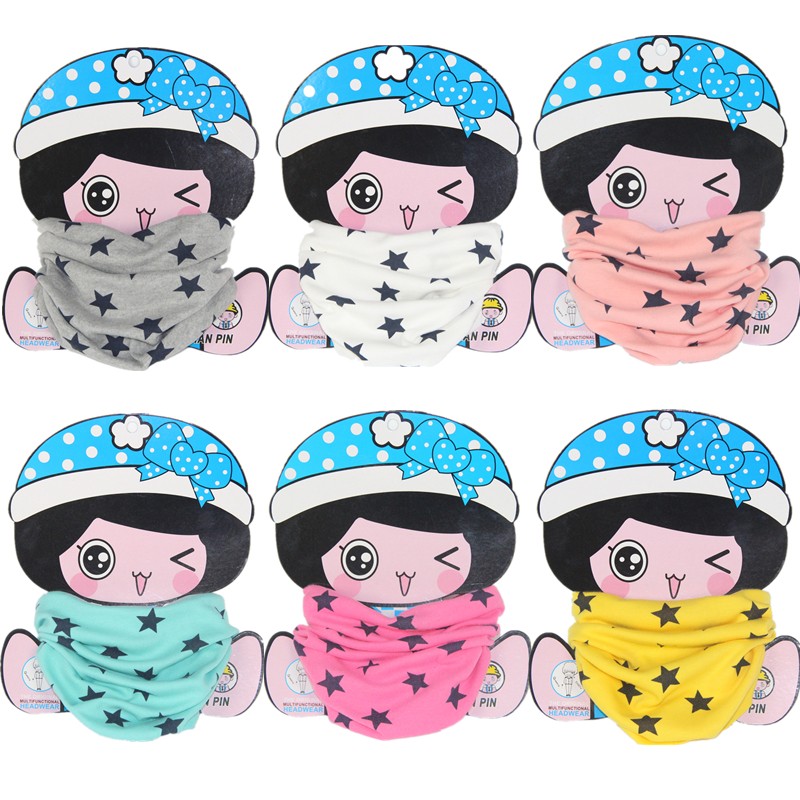 2015 New Kids Autumn Winter baby Scarf Children Boys Girls Fashion Star Flag O Ring Cotton Scarves Baby Child Neck Warmer Gift