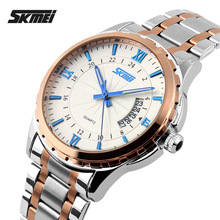 Skmei marca relojes para hombres relojes de moda Casual completas de acero relojes deportivos relógio negocio Masculino cuarzo de japón del reloj