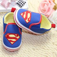 New hot Baby Toddler Boy Kids Superman Canvas Crib Casual Shoes PreWalker Sneaker Comfy free shipping