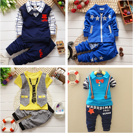 2015 summer spring autumn Baby boys clothing sets products kids cartoon clothes set babi boysquality long