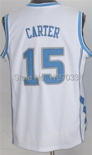 Jordan 23 Vince Carter 15 Ty Lawson 5 Larry Bird 33 The University of North Carolina UNC Men Blue White Basketball Jerseys (7).jpg