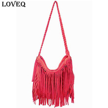 New 2015 Fashion Shoulder Bag Vintage Tassel Cross Body Bag Women Messenger Bags Popular Handbag Handbags