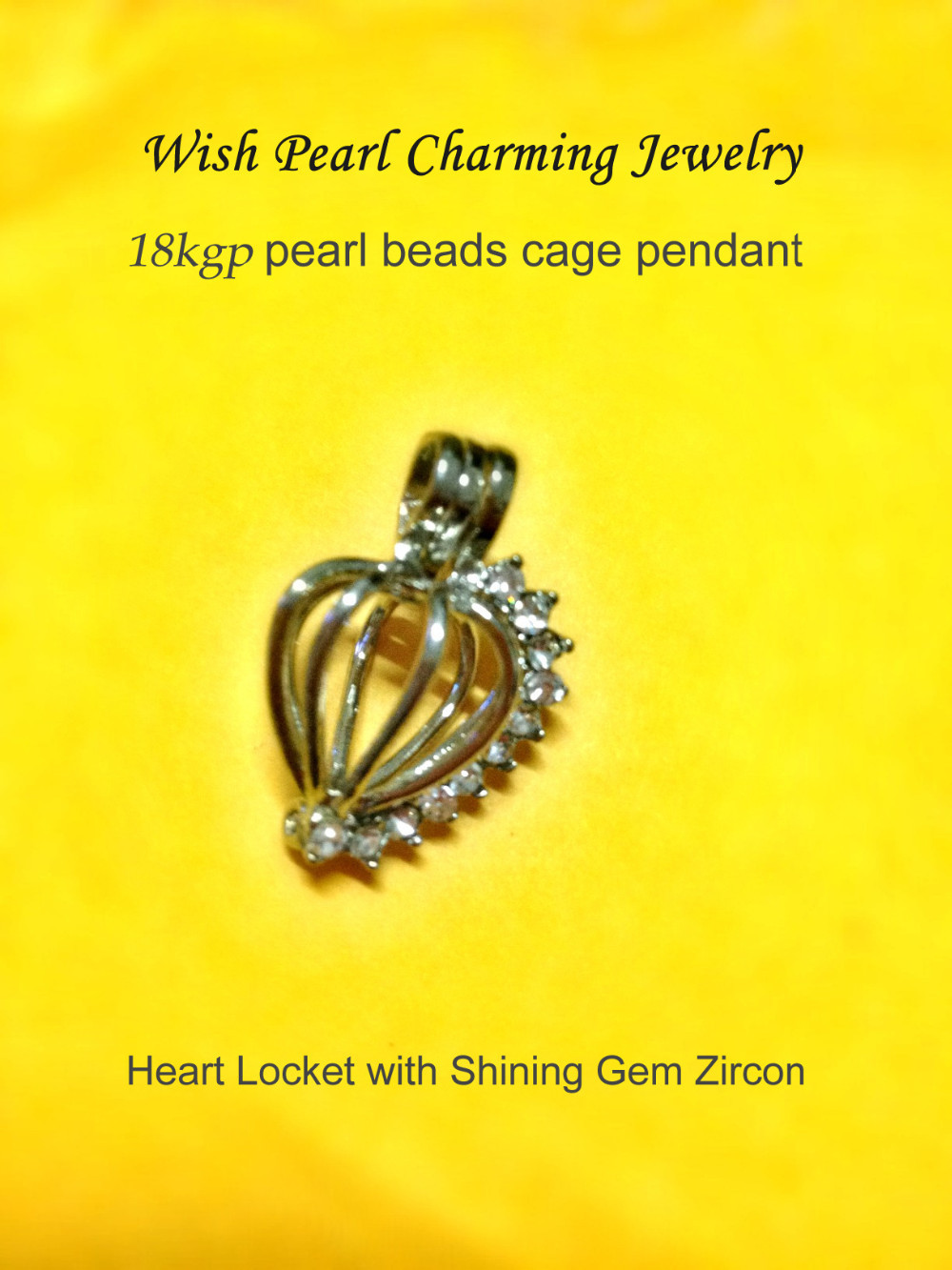 Heart Locket with Shining Gem Zircon