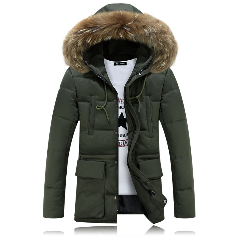 Winter Brand Mens Clothing Zipper Fur Hooded Jacket Outdoor Casual Thicken Warm Parka Male Cotton Padded Coat Men M-3XL Y143D
