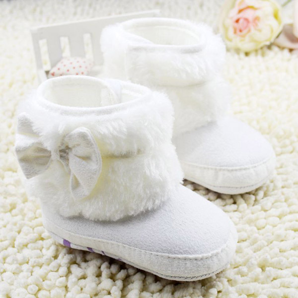 Baby Girls Winter Snow Boots NWT Infant Solid Bowknot Shoes Prewalker 0 18 Months Baby LD