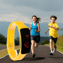 Moda LED Unisex impermeable del deporte Digital luminoso pulsera de la pulsera del reloj E # a