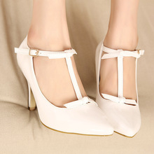 Special offer single shoes with fine pointed bow shoes ladies fashion style T type buckle shoes
