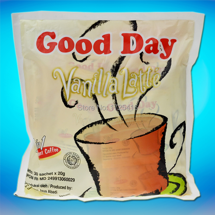 Indonesia imported goodday genuine triple vanilla latte coffee 600g free shipping